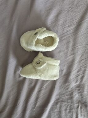 UGG Cream Faux Fur Baby Booties